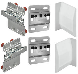 Zawieszka CAMAR 807 L+P do szafek dolnych + zaślepki + płytki montażowe 240kg