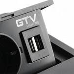 Gniazdo meblowe GTV AVARO 1x230V (french) + 2xUSB czarny AE-PB1FAVA-20 - Meblownia.pl