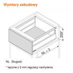  Bok MERIVOBOX BLUM "M" 500 antracyt 470M5002S komplet - Meblownia.pl