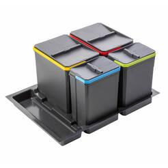 Kosz do segregacji śmieci GTV AXISPACE 700 antracyt (PB-AS-700-2X15L-2X7L)