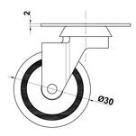 Kółko meblowe AMIG obrotowe fi 30 - Meblownia.pl