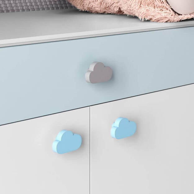 Gałka meblowa dziecięca GTV CLOUD szara chmurka gumowa - Meblownia.pl