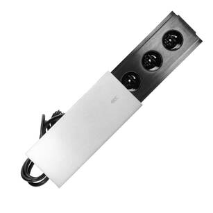 Gniazdo meblowe ORNO 3x2P+Z z przesuwaną klapką czarno-srebrne + przewód OR-GM-9008/B-G