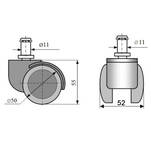 Kółko meblowe z bieżnią fi 50 - bolec fi 11 - Meblownia.pl