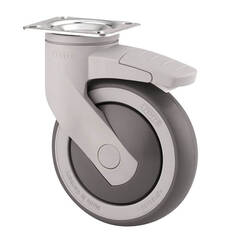 Kółko meblowe obrotowe TENTE fi 100 mm 100kg szare z hamulcem