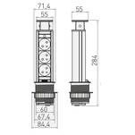Gniazdo meblowe GTV 3x230V + 2xUSB AE-BPW3U60U-20 - Meblownia.pl