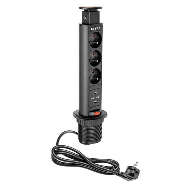 Gniazdo meblowe GTV 3x230V + 2xUSB AE-BPW3U60U-20 - Meblownia.pl