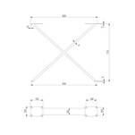 Noga stelażowa krzyżak GTV 710x820 o profilu 80x20 czarna - Meblownia.pl