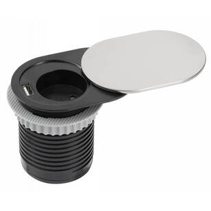 Gniazdo meblowe GTV SLIDE 1x230V + USB inox 