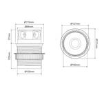 Gniazdo meblowe DESIGN LIGHT TETRABOX wpuszczane 3x230V + 2USB aluminium - Meblownia.pl
