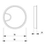 Przepust kablowy STRONG fi 80 metalowy aluminium - Meblownia.pl