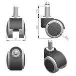 Kółko meblowe z bieżnią fi 50 - bolec fi 8 - Meblownia.pl