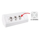 Gniazdo meblowe DESIGN LIGHT CORNER BOX narożne 3x230V białe z przewodem - Meblownia.pl