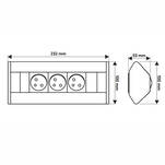 Gniazdo meblowe DESIGN LIGHT CORNER BOX narożne 3x230V białe z przewodem - Meblownia.pl