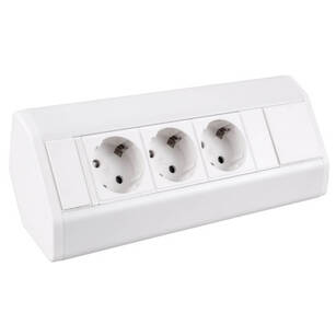 Gniazdo meblowe DESIGN LIGHT CORNER BOX narożne 3x230V białe z przewodem