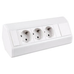Gniazdo meblowe DESIGN LIGHT CORNER BOX narożne 3x230V białe z przewodem