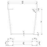 Noga stelażowa trapez GTV 710x820 o profilu 80x20 czarna - Meblownia.pl