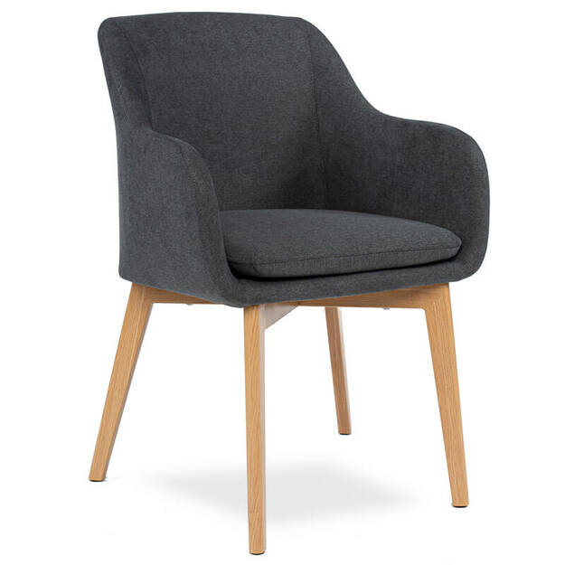 Tapicerowane krzesło JUAN II grafitowe - nogi dąb