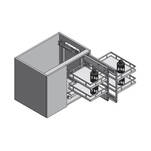 Kosz cargo narożny GTV MOVIXPRO 450 mm chrom + biały KO-WMC450-01B - Meblownia.pl