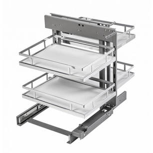 Kosz cargo narożny GTV MOVIXPRO 450 mm chrom + biały KO-WMC450-01B