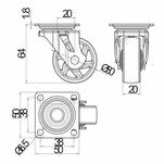 Kółko meblowe GTV SHIFT fi50 przezroczyste - Meblownia.pl
