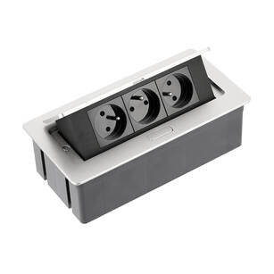 Gniazdo wpuszczane SOFT GTV 3x230V aluminium