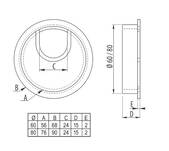 Przepust kablowy GTV fi 60 metalowy aluminium - Meblownia.pl