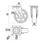 Kółko meblowe GTV SHIFT fi75 przezroczyste - Meblownia.pl