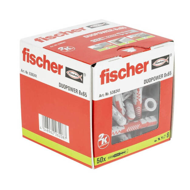 Kołek DUOPOWER Fischer 8x65  - 50 szt (538241) - Meblownia.pl