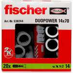 Kołek DUOPOWER Fischer 14x70 - 20 sztuk (538244) - Meblownia.pl