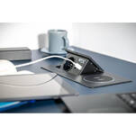  Gniazdo meblowe GTV AVARO Plus 1x230V + 2xUSB srebrne z ładowarką indukcyjną - Meblownia.pl