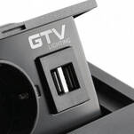 Gniazdo meblowe GTV AVARO 1x230V (french) + 2xUSB białe  AE-PB1FAVA-10 - Meblownia.pl