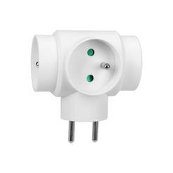 Rozgałęziacz okrągły ORNO 3x2P+Z biały OR-AE-13184