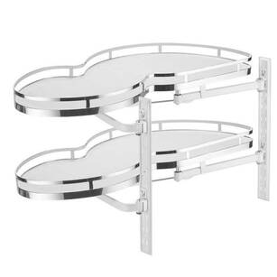 Kosz narożny "nerka" 1000 mm chrom - lewostronny MVM-1000L-CROMO - okrągły reling