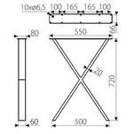 Noga meblowa GAMET "X" 720 mm SR46-550-720-L2-K1 - 1 sztuka - Meblownia.pl