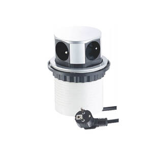 Gniazdo meblowe DESIGN LIGHT TETRABOX wpuszczane 4x230V aluminium