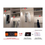 Bezprzewodowy zestaw do szaf DESIGN LIGHT Deli2 PIR czarny - Meblownia.pl