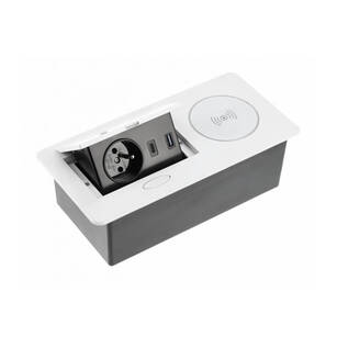  Gniazdo meblowe GTV AVARO Plus 1x230V + 2xUSB białe z ładowarką indukcyjną