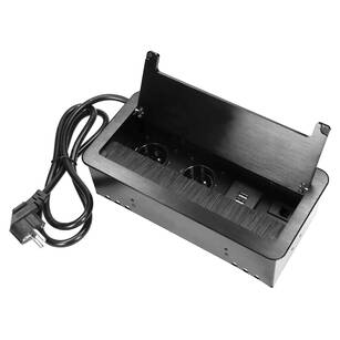 Gniazdo meblowe wpuszczane ORNO 2x2P+Z + 2xUSB + 2xNET czarne OR-AE-13125/B